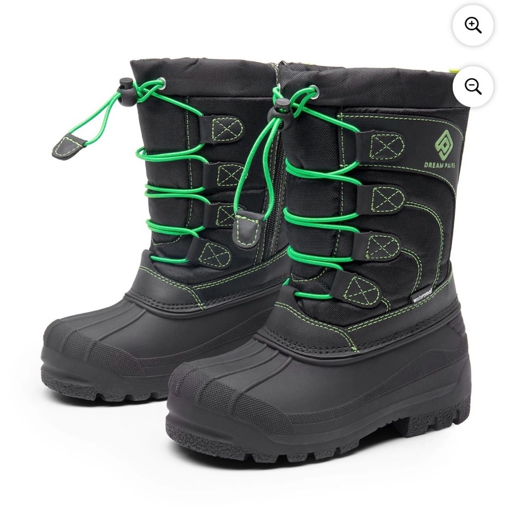 Dream Pairs Black Boots with Green Highlights